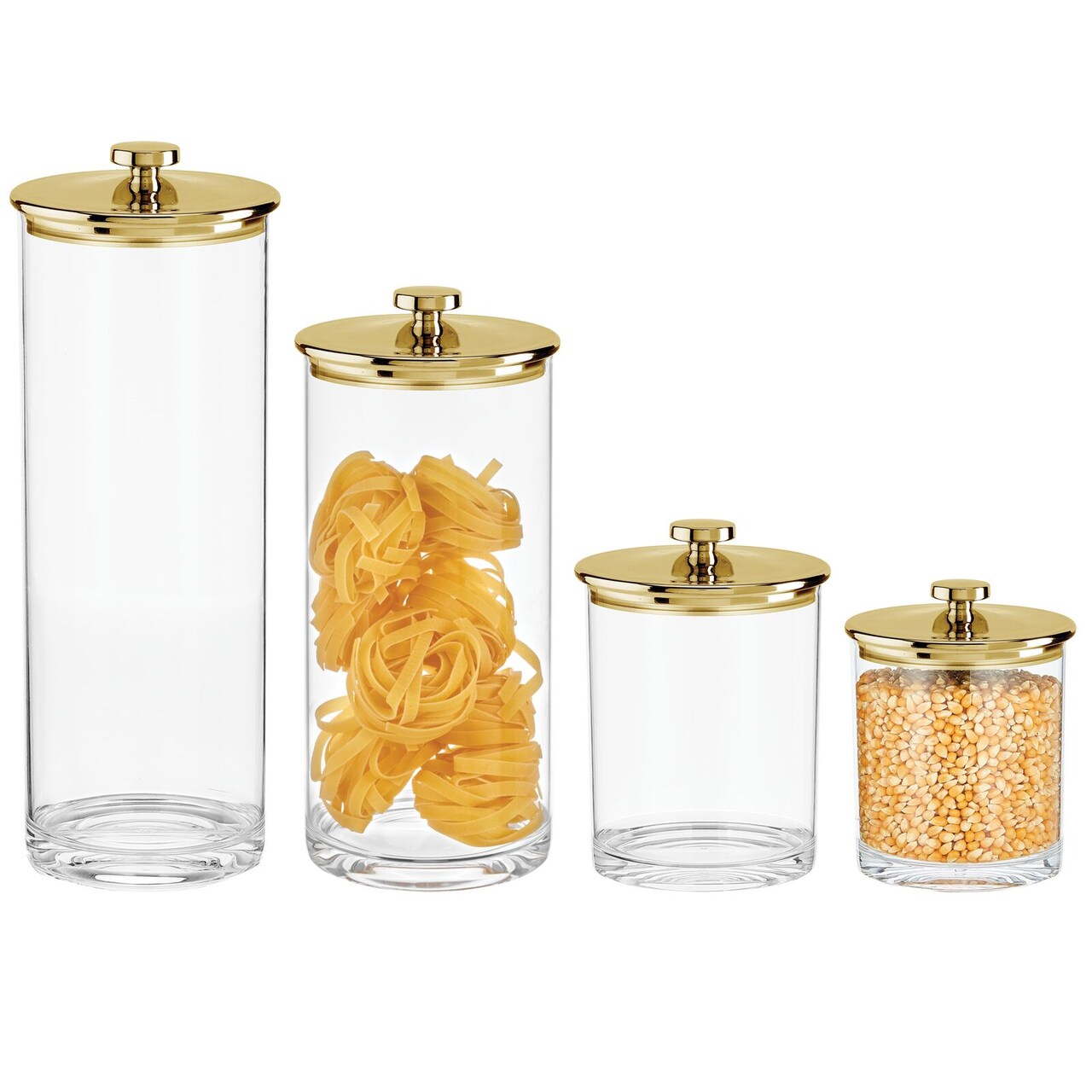 mDesign Acrylic Kitchen Apothecary Airtight Canister Jar, Set of 4